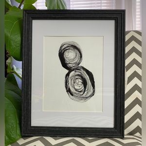 Abstract Acrylic Original Painting On Canvas Paper 9X12 Black